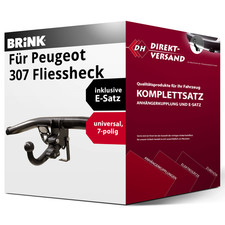 Für 307 Fliessheck 3A/C (Brink) Anhängerkupplung abnehmbar + E-Satz 7pol top