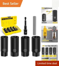 Topec 6PCS Deep Lug Nut Removal Tool, 1/2" Drive Lug Nut Extractor Set, 17-22...