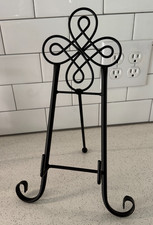 15" Black Iron Display Stand/Easel Holds Pictures, Books, Plates, Art, And More