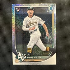 2025 BOWMAN MEGA BOX - Jacob Wilson RC #9 - Mojo Chrome Refractor - Athletics