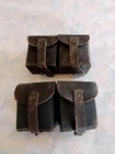 New ListingVintage Brown Leather Military Double Ammo Cartridge Pouch. Belt pouch. WW1 WW2