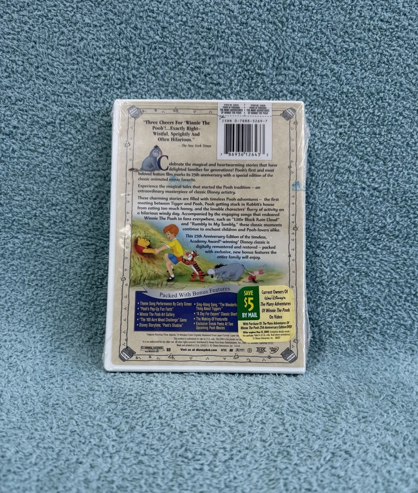 Many Adventures of Winnie the Pooh 25th Anniversary Edition (DVD) Disney New - Image 2 of 3