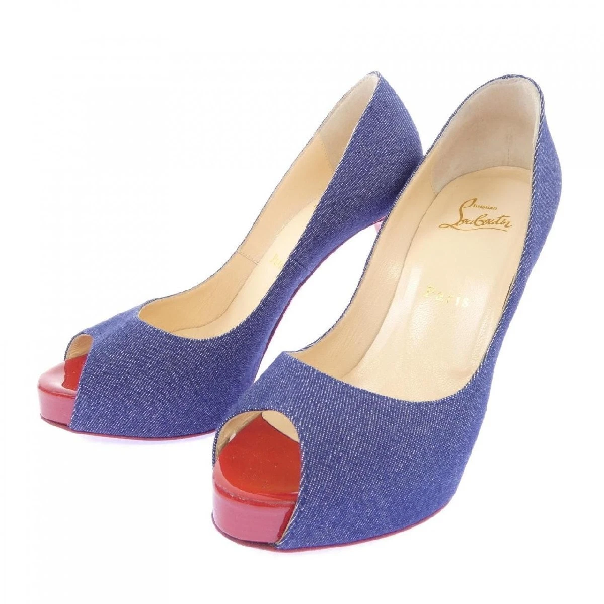 Christian Louboutin — Christian Louboutin Heel Pumps Sandal EU:37 US:7 Blue Denim