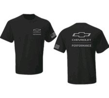 New Chevy Performance Usa Flag Black Short Sleeve Mens Cotton Tee Shirt D7893