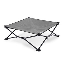 Coolaroo Elevated Pet Bed On-The-Go with HeatShield Cooling Fabric, Glacier Grey