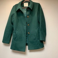 Allegra K Peacoat Womens Large Green Excellent Button Up Long Sleeve Collared