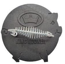 King Kooker CI8PBP Cast Iron Pig Bacon Press, Black, Large