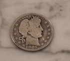 1901 BARBER SILVER QUARTER