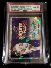 2021 Leaf Metal Draft Spencer Strider Silver Crystals State Pride Auto #SP-SS1