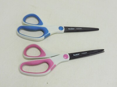 #m Scotch 1458T Titanium Scissors Shears - Pink and Blue 8 1/2''