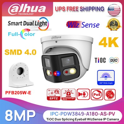 Dahua 4K 8MP Dual Light Zwei-Wege Audio WizSense TiOC IP Kamera+PFB205W-E Posten