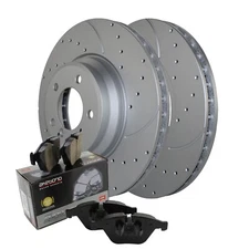 Front Brake Kit 348mm Drilled Rotors Akebono Ceramic Pad For BMW E84 E90 E92 E93