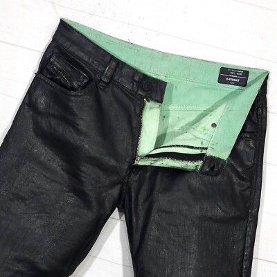   Diesel D-Strukt 009DU Slim Fit Black Coated Effekt Denim Jeans Gr. W29 L30