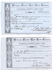 CIVIL WAR 1862 & 1864 Michigan Central RR Set of 2 Certificates