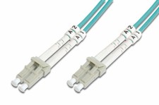 Image of 15M OM3 50/125 LC-LC DLX 2.8mm FIBRE OPTIC CABLE - AQUA