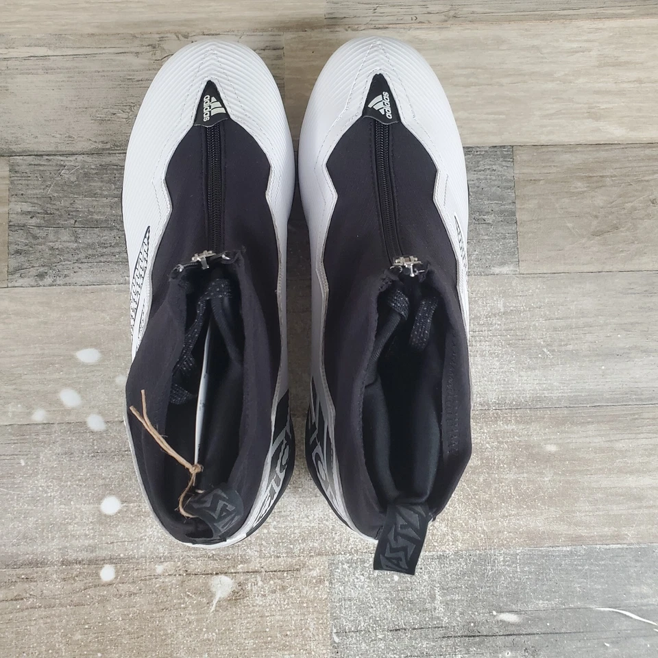 Botines de fútbol Adidas Nasty 2.0 para hombre talla 10 blancos negros con logotipo cremallera frontal Foto 4 de 4