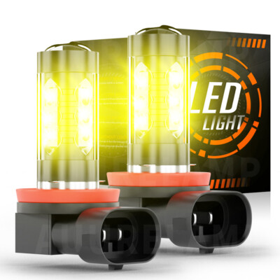 LED Fog Light Bulbs H8 H9 H11 FogLight Bulb 3000K Yellow High Power 160W Lamps