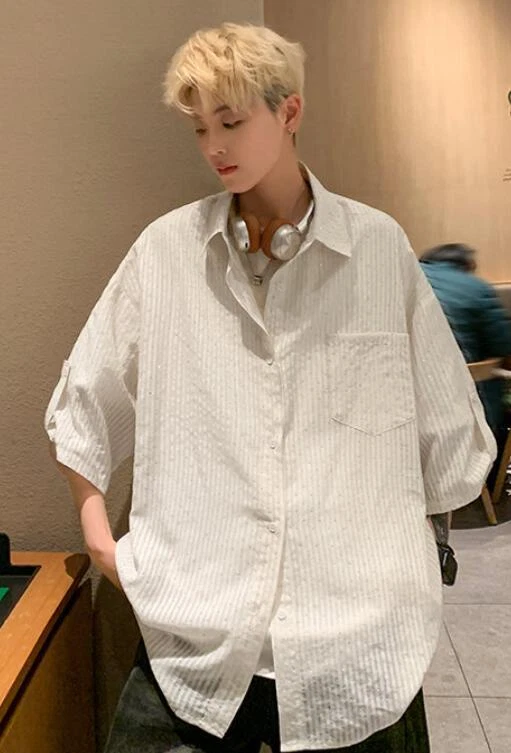 OFF WHITE Camicia uomo stile coreano estate alla moda traspirante cielo stellato