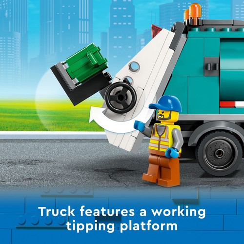 LEGO City Camion del Riciclo, Set Veicolo Giocattolo con 3 Cestini di Ordinamento, Idea Regalo per Ki - Foto 4 di 12