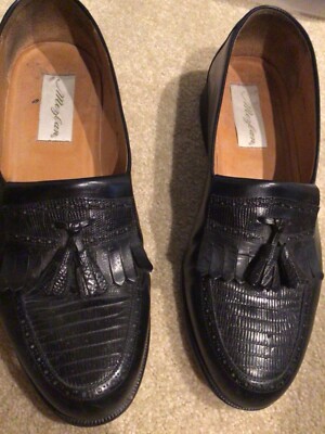 MEZLAN \'AVELLINO\' GENUINE LIZARD BLACK LOAFERS W/TASSELS Made In Spain-SZ 9.5 MEZLAN  main image 3