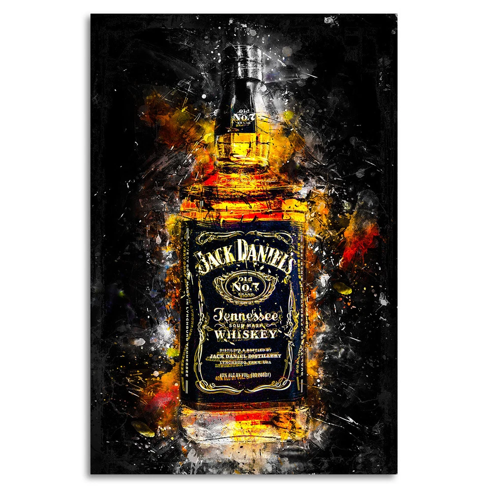 ACRYLGLAS BILD WANDBILD JACK DANIELS ABSTRAKT KUNSTDRUCK DEKO BILDER POSTER BAR - Bild 3 von 4
