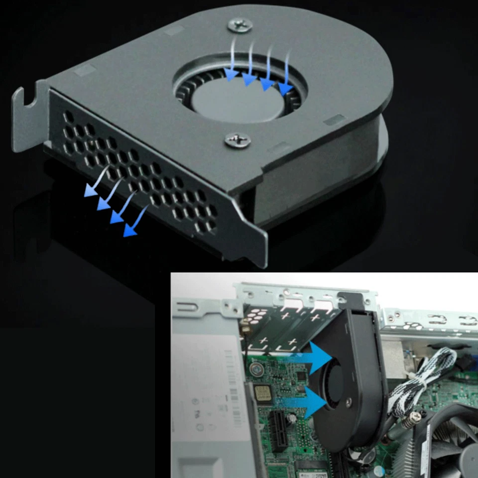 Low Profile PC Internal Fan PCIe GPU Air Exhaust Cooler 3pin 4pin Power 3000rpm - Image 4 of 4