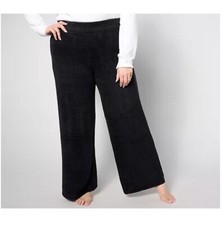 Barefoot Dreams Regular CozyChic Lite Wide Leg Seamed Pants Size L Black