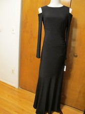Lauren Ralph Lauren Women’s Black Lined Evening Maxi Cutout A-line Dress New