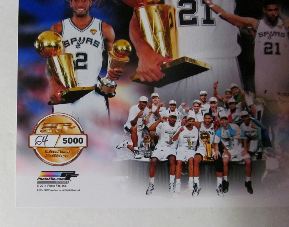 San Antonio Spurs 2014 NBA Champions serie # con licencia foto 8x10 solo 5.000 Foto 2 de 2