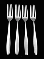 INTERNATIONAL Stainless TODAY Set 4 DINNER FORKS 7 1/2" Deluxe Satin Flatware