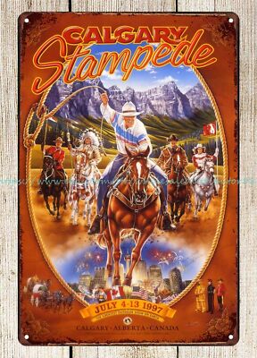 modern bedroom designs Stampede horse rodeo metal tin sign