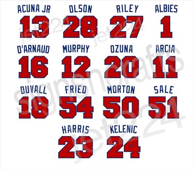 Atlanta Braves DECAL STICKER  Acuna Riley Olson Albies Fried Rosario Sale +