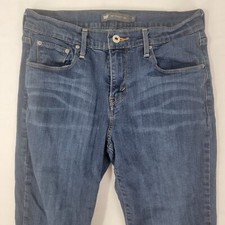 Levi Women's Blue Denim Jeans 505 Straight Leg Size 8 stretchy Lightly Worn pant