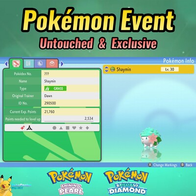  Shiny Shaymin  Brilliant Diamond & Shining Pearl  can be Sky Form
