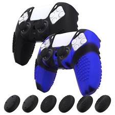 Anti-Slip Silicone Cover Rubber Case for PS5 Controller w/Thumb Grip Caps