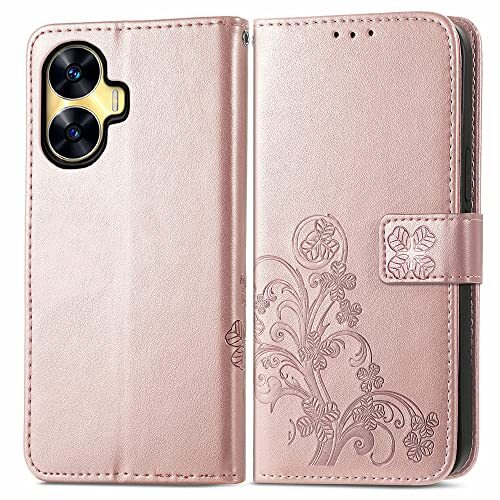 Custodia Per Realme C55 Butterfly Relief Custodia In Pelle Flip Con Tasca Per Carte E Supporto Grigio  S2 484503065