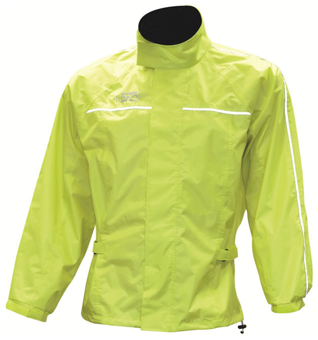 Veste de pluie jaune fluo Oxford pour rester sec et visible sous l'orage