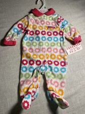 NWT Vtg Carter  s Vintage 3-6M Girls Fleece Multicolored Floral Feetie Pajamas