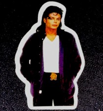 MICHAEL JACKSON STICKER         2 1/2  X 1 1/2   GLOSSY  AWESOME     