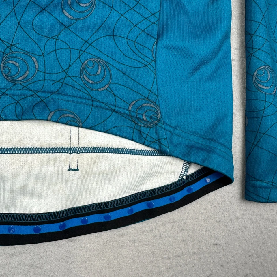 Camiseta deportiva de ciclismo Nike para mujer mediana verde azulado abstracta 1/2 cremallera Y2K tejido gofre Foto 4 de 4