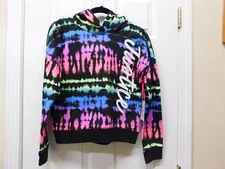Justice Girls Everyday Faves Fleece Hoodie Sweatshirt-Black Tie Dye-M(10) -NWT