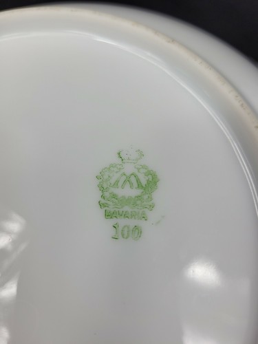 Antique Crown M Bavaria Porcelain 10 1/4" Bowl Hand Painted Floral 1900 - 1920 - Picture 9 of 12
