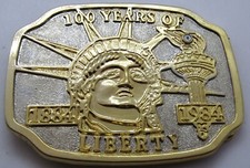 Statue Of Liberty Centennial 1884-1984 Belt Buckle With Diamond Chip.