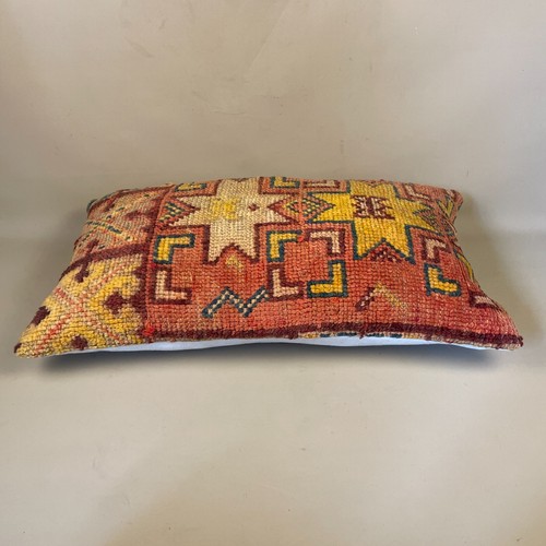 Cuscino tappeto kilim marocchino antico cuscino piuma fatto a mano 60x35 cm rettangolare - Foto 5 di 14