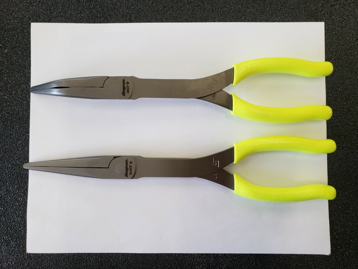 ひっしー Snap-on Tools USA NEW 2pc HI VIS LONG Neck Needle Nose Pliers Set