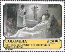 Timbre Arts Tableaux Personnages Simon Bolivar Colombie PA780 ** (68748DZ)