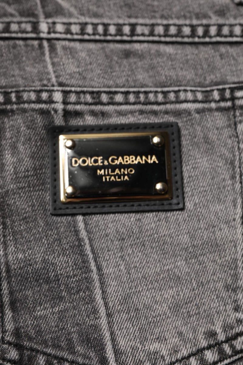 DOLCE & GABBANA Jeans Two Tone Gray Cotton Denim Men Trouser IT50