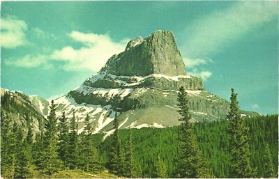Jasper Park Alberta Canada Roche Miette Mountain Chrome Postcard Unused