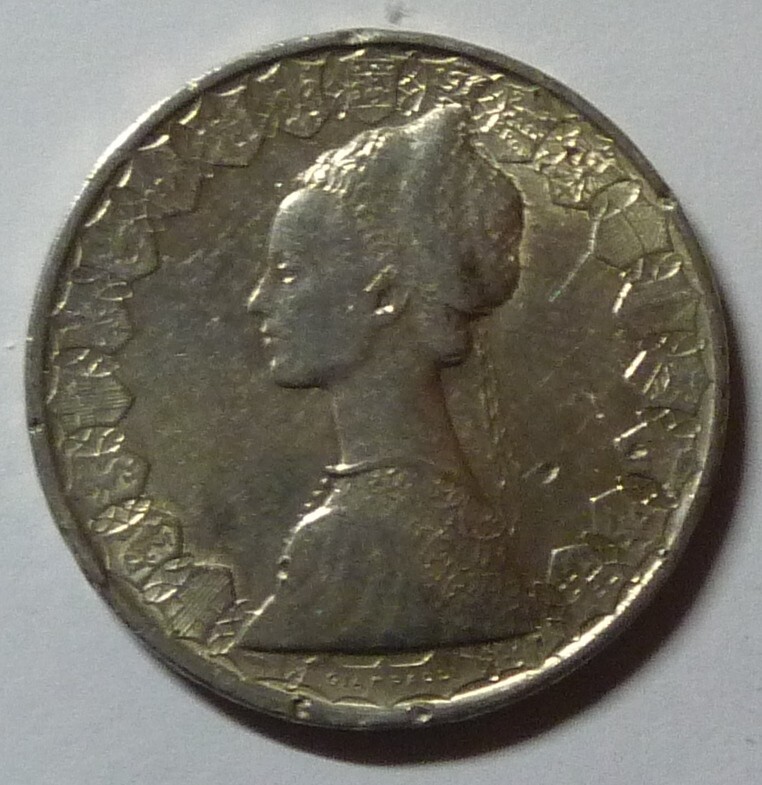 1958 ITALY 500 LIRE COLUMBUS SHIPS, FEMALE PORTRAIT SILVER