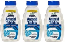 3 Pack Rugby Regular Strength Antacid with 500 mg of Calcium Carbonate Total 450